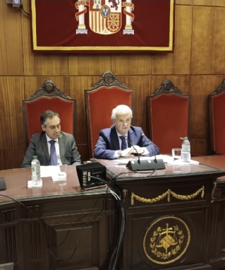 El presidente del TSJ del Principado durante la presentación de la memoria de actividad de juzgados y tribunales asturianos